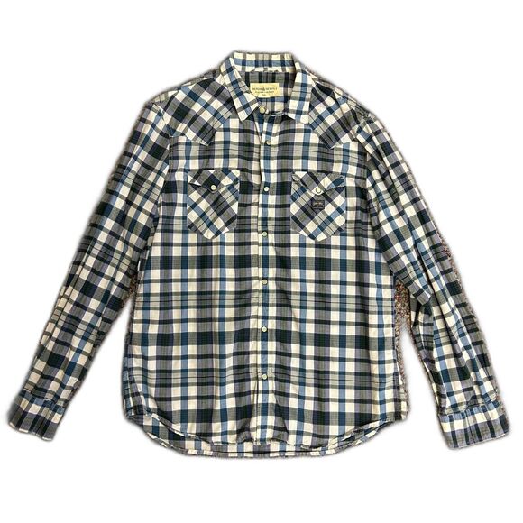 Ralph Lauren Denim & Supply Men's Blue Plaid Pearl Snap Western Style Shirt XL - Picture 2 of 14